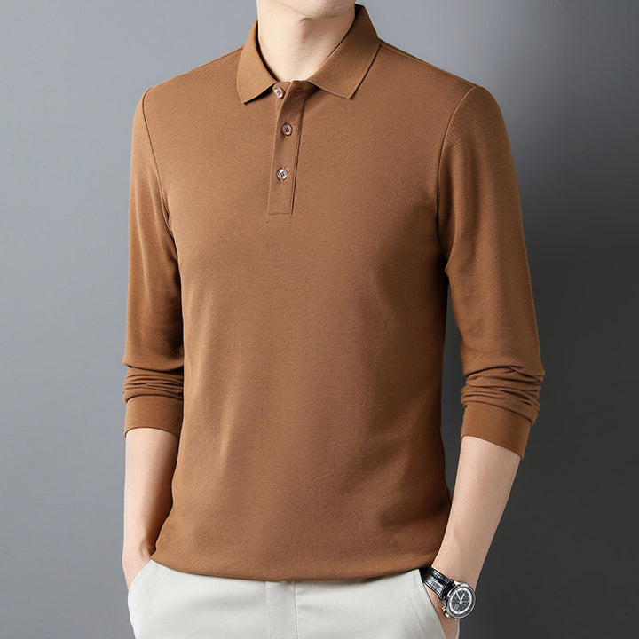 Herren Langarm-Polo mit edler Struktur und bequemer Passform Drune