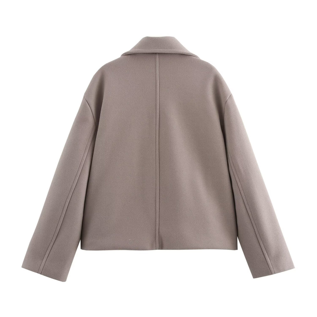 Damen Zweireihige Wollmix-Kurzjacke im Boxy-Schnitt Drune