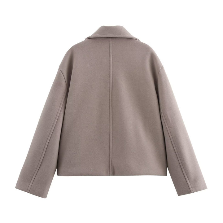 Damen Zweireihige Wollmix-Kurzjacke im Boxy-Schnitt Drune