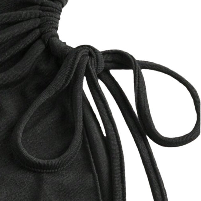 Damen Bandeau-Oberteil mit modischem Wickeldesign und verstellbaren Riemen Drune