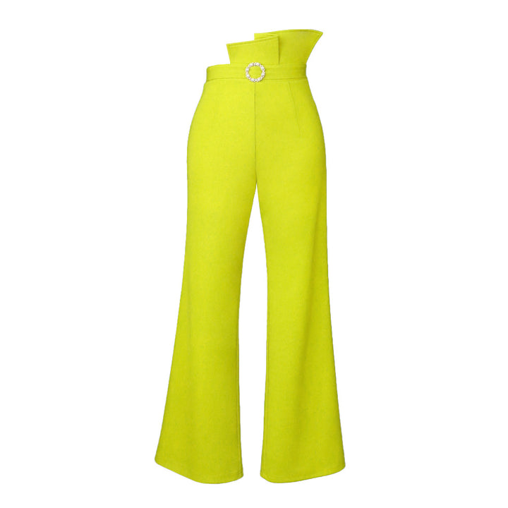Damen High-Waist Palazzo-Hose mit eleganter Schnalle Drune