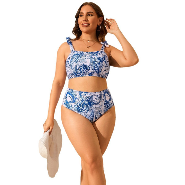 Damen Hochtailliertes Bikini-Set mit floralem Muster Drune