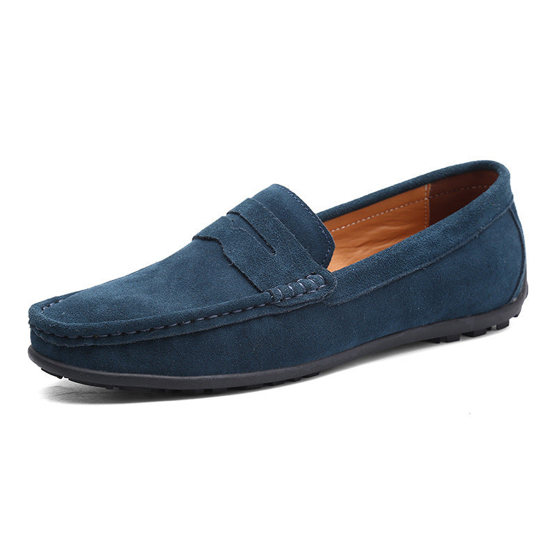 Herren nan eleganter Wildleder-Loafer mit handgenähter Moccasinnaht und rutschfester Gummiprofilsohle Drune