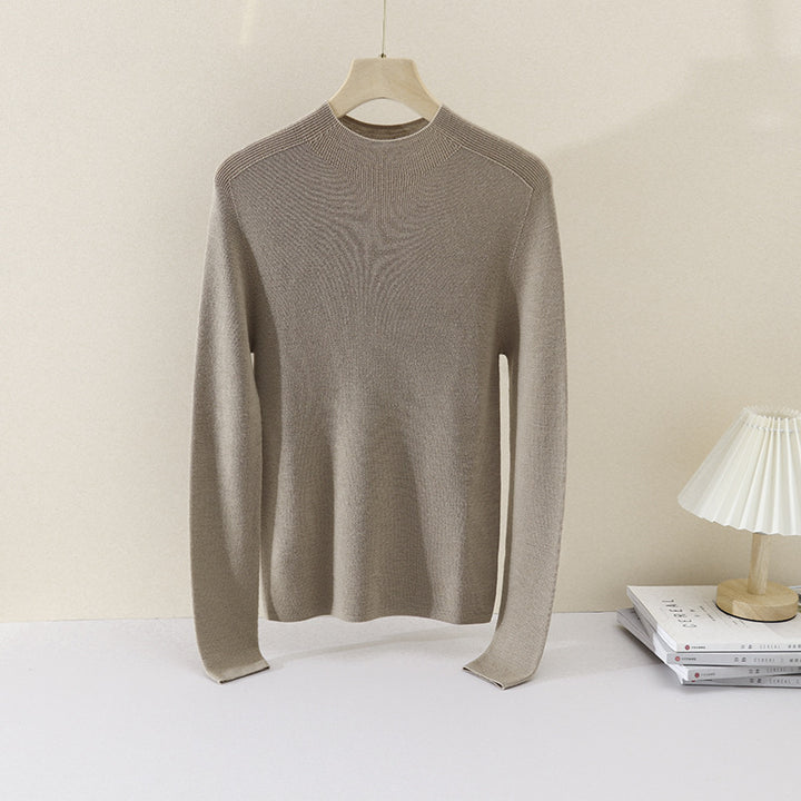 Damen Schlanker Feinstrick-Rundhalspullover mit Raglan-Schultereinsatz Drune