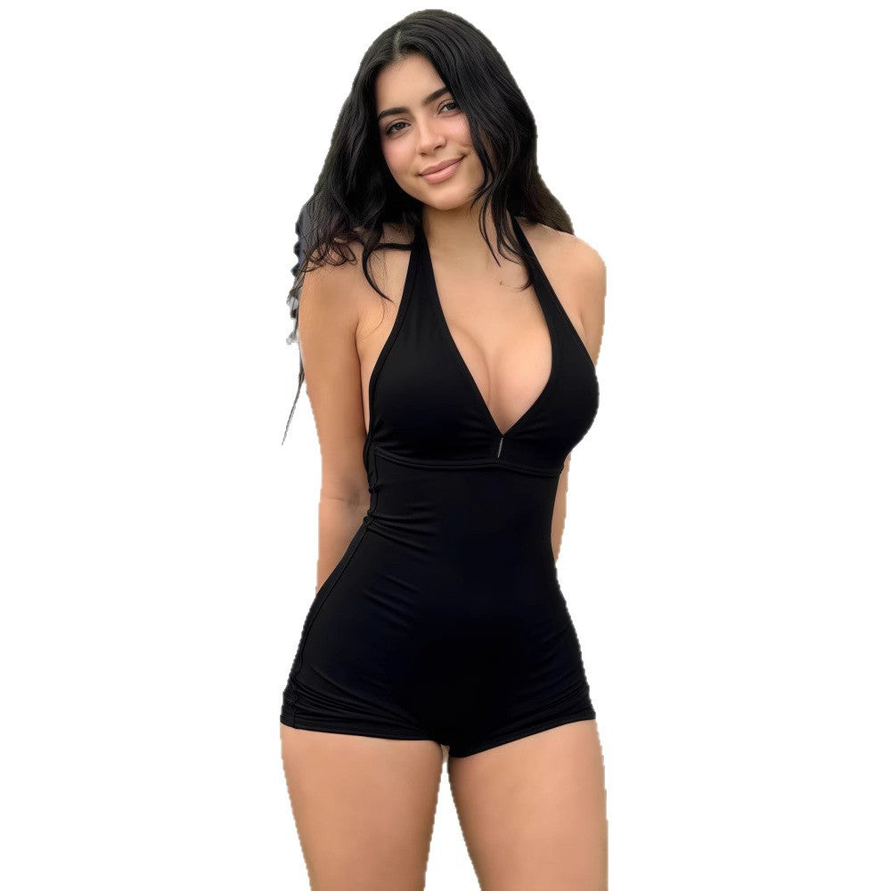 Damen Badeanzug mit elegantem V-Ausschnitt und figurschmeichelndem Schnitt Drune