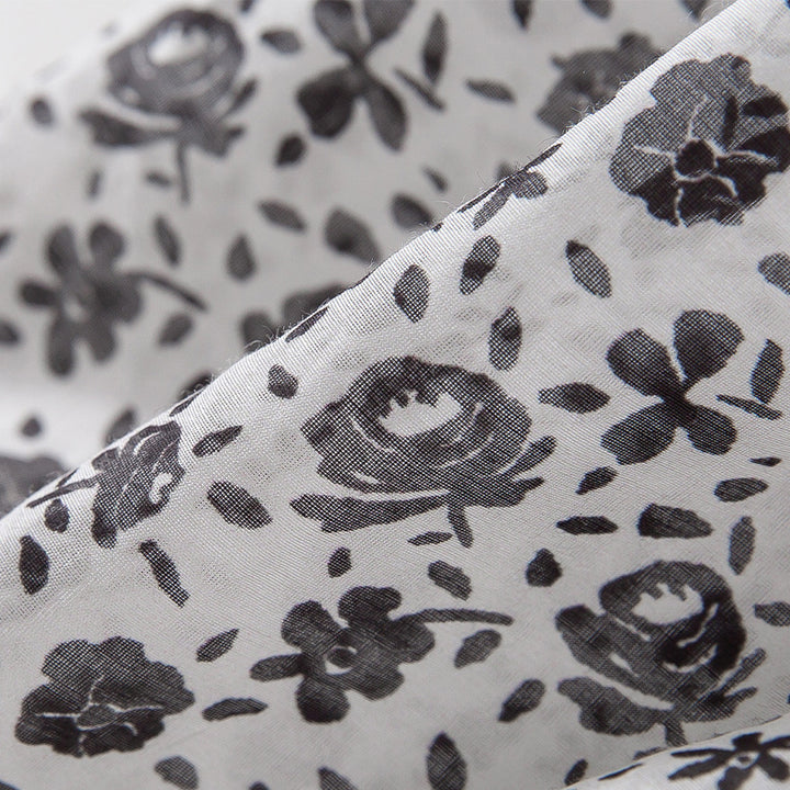 Damen Midirock mit gerafftem Bund und kleinem Blumenprint Drune