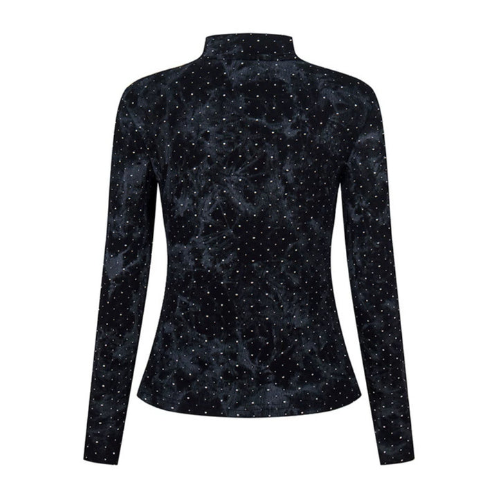 Damen Langarm-Shirt mit Stehkragen und dekorativer Kordel‑Applikation Drune