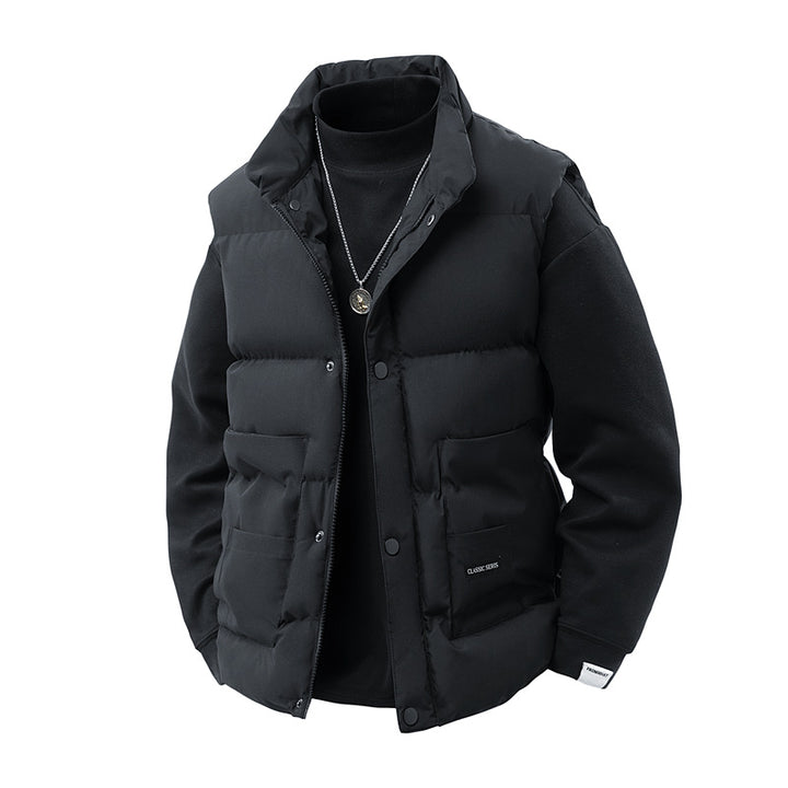 Herren Thermo‑Steppweste mit hoher Kragenblende, Druckknopf‑Front & aufgesetzten Utility‑Taschen Drune