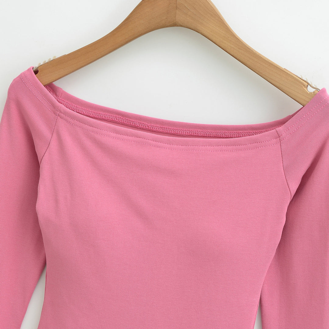 Damen Enganliegendes Off-Shoulder Longsleeve aus Stretch-Jersey Drune