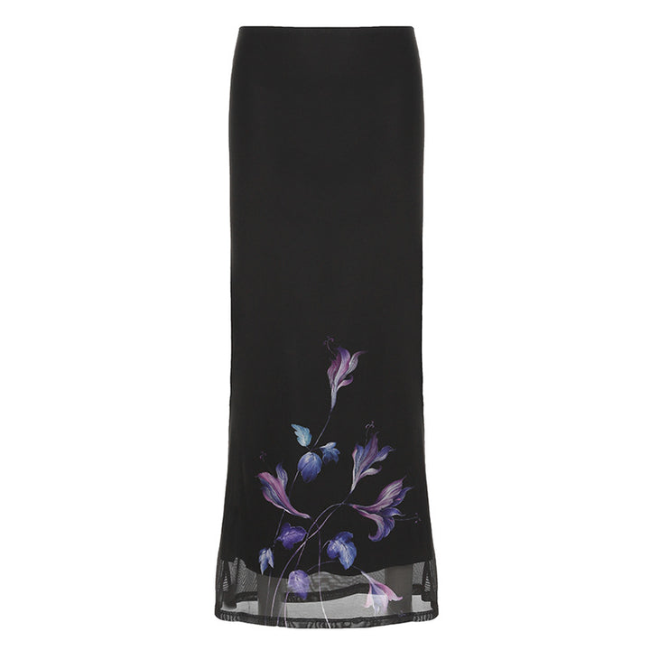 Damen Maxi-Rock mit floralem Design Drune
