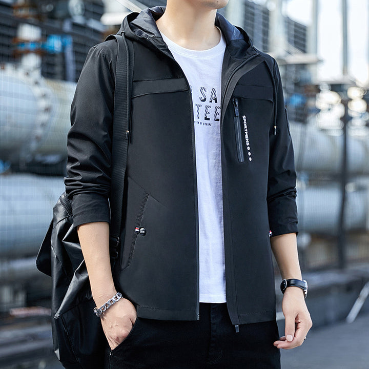 Herren Multifunktionale Sportjacke mit Kapuze Drune