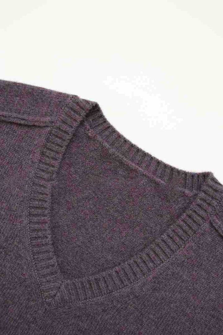 Damen feiner V-Ausschnitt Pulli aus hochwertiger Wolle Drune