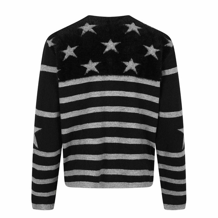 Unisex Gestreifte Knopf-Cardigan im Relaxed‑Fit mit Eingrifftaschen Drune