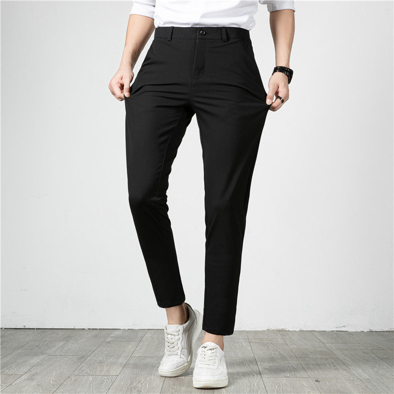 Herren Slim-Fit Stretch-Anzughose mit schmaler Knöchellänge Drune