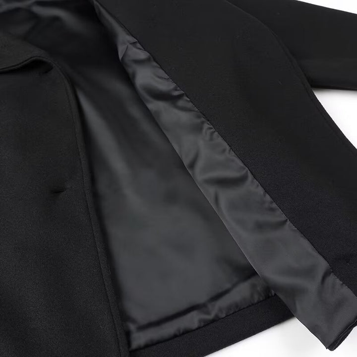 Damen Kurzmantel im Oversize‑Cut mit Doppelreiher und weitem Umschlagkragen Drune