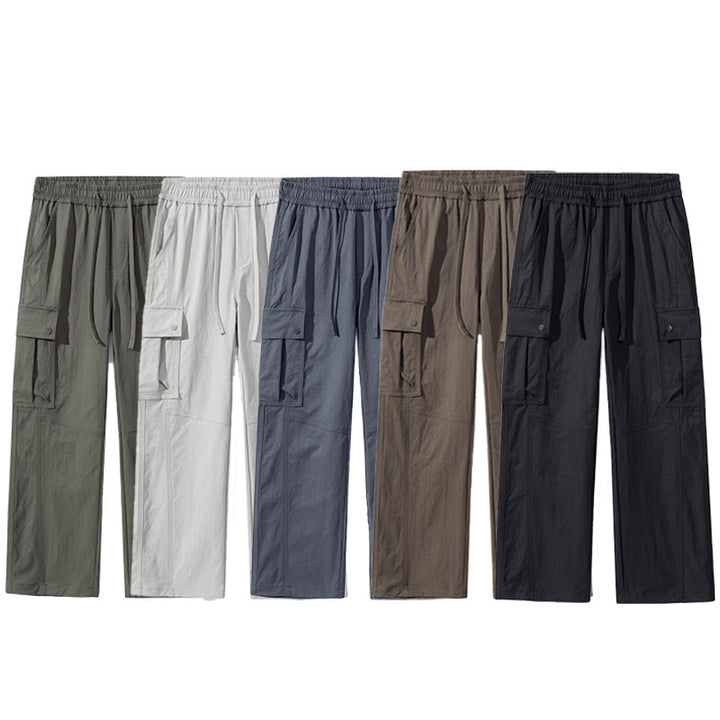Herren Oversize-Cargohose im Utility-Stil mit Tunnelzugbund und großen Klappentaschen Drune