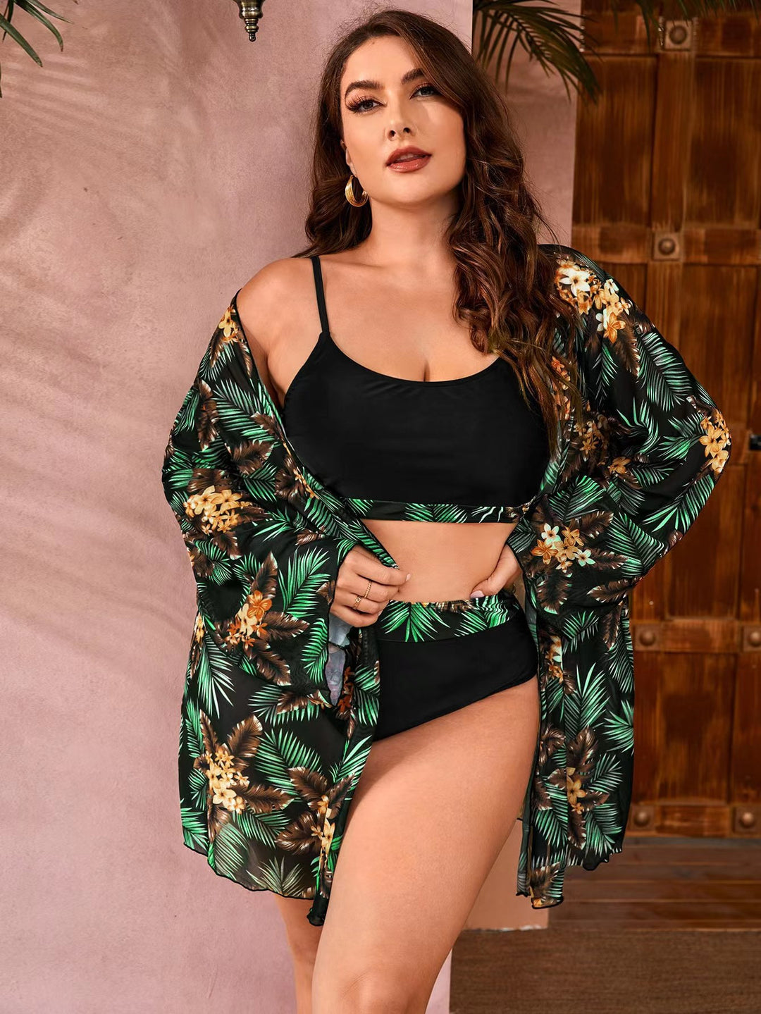 Damen Stilvolle Bademode mit leichtem Kimono Drune