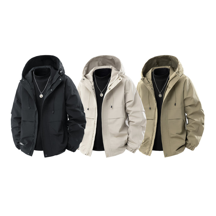 Herren Wasserabweisende urbane Parka‑Jacke mit verstellbarer Kapuze und Multifunktions‑Taschen Drune