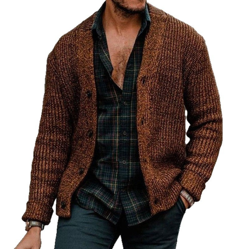 Herren Grobstrick-Cardigan mit Knopfleiste und markanter Rippenstruktur Drune
