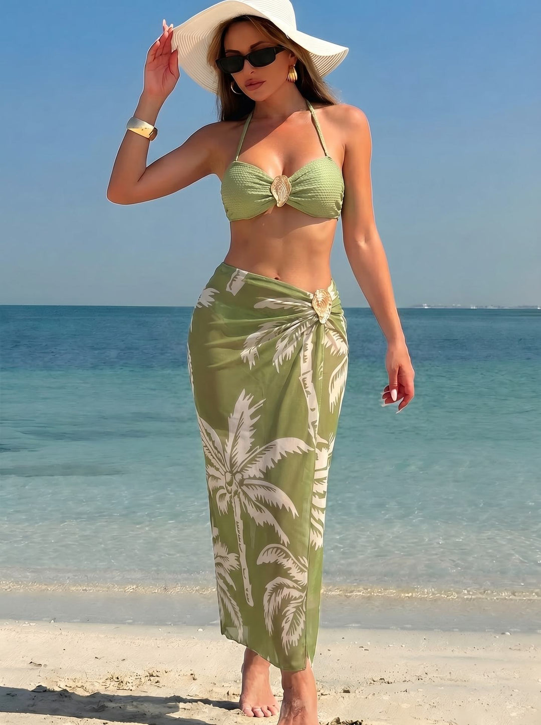 Damen Strand-Outfit mit dekorativer Bindung Drune