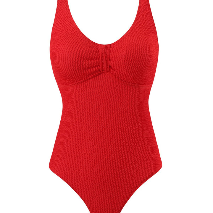 Damen Einteiler Badeanzug mit strukturierter Textur und figurschmeichelndem Design Drune