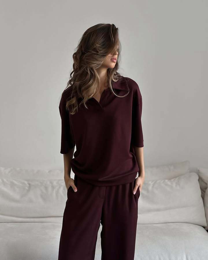 Damen Lässige Bluse mit weitem Schnitt und elegantem Kragen