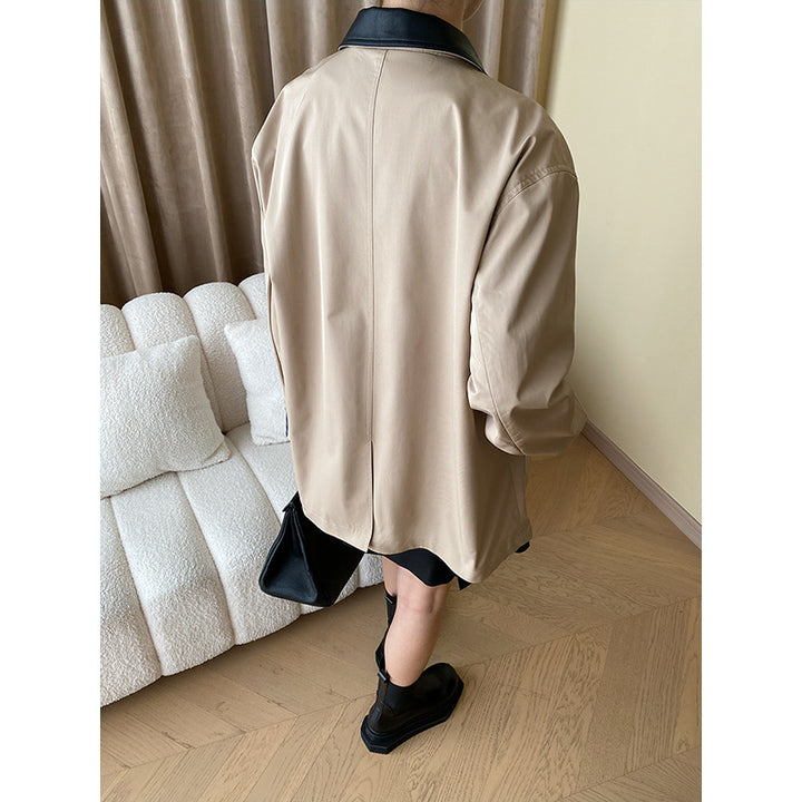 Damen Übergangsjacke mit kontrastierendem Kragen und praktischen Taschen Drune