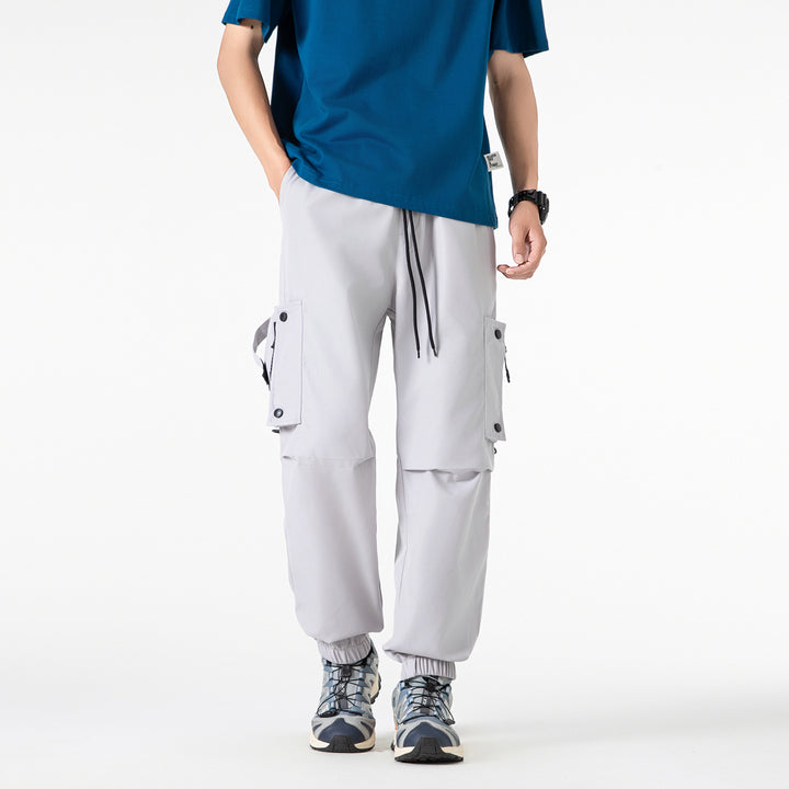 Herren Weite Technical‑Cargo‑Jogger mit elastischem Tunnelzugbund, Multifunktions‑Cargotaschen und verstellbaren Beinabschlüssen Drune