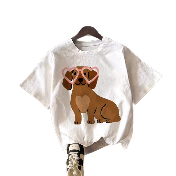 Damen T-Shirt mit niedlichem Hunde-Motiv und verspieltem Design Drune