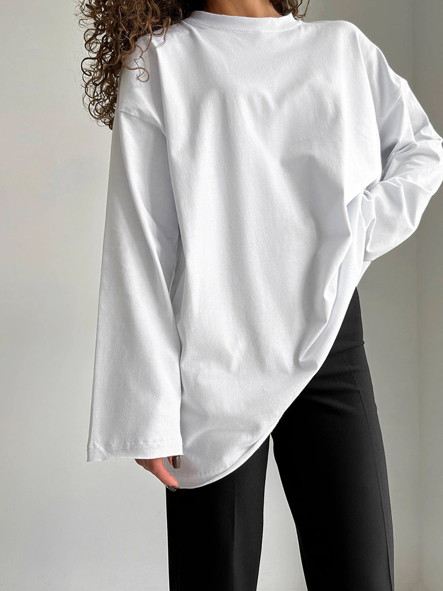 Damen Oversize Langarmshirt mit hohem Kragen Drune