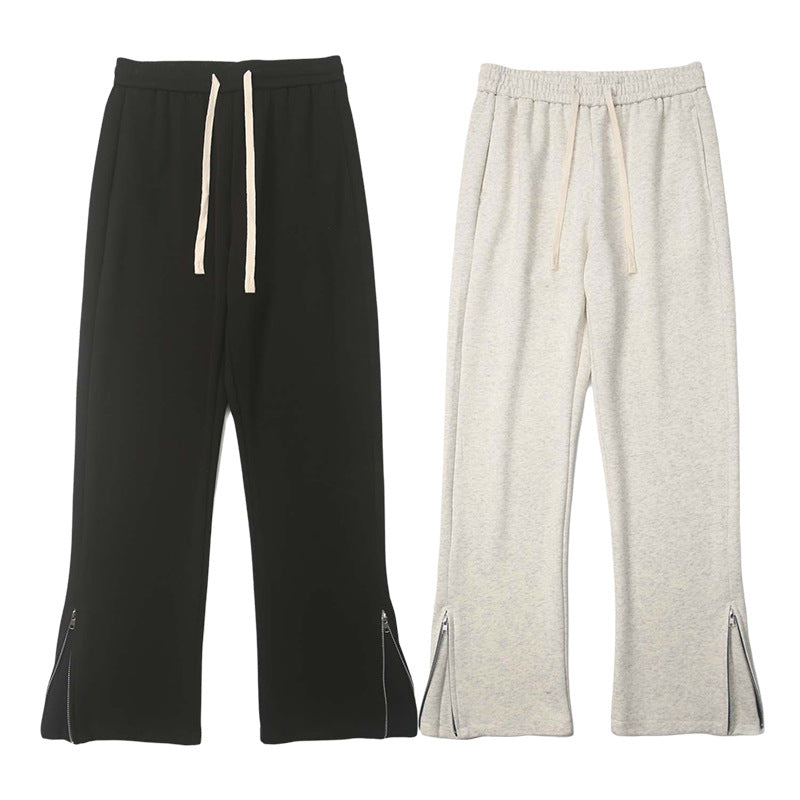 Herren weite Sweatpant mit Saum-Reißverschluss und Tunnelzug Drune