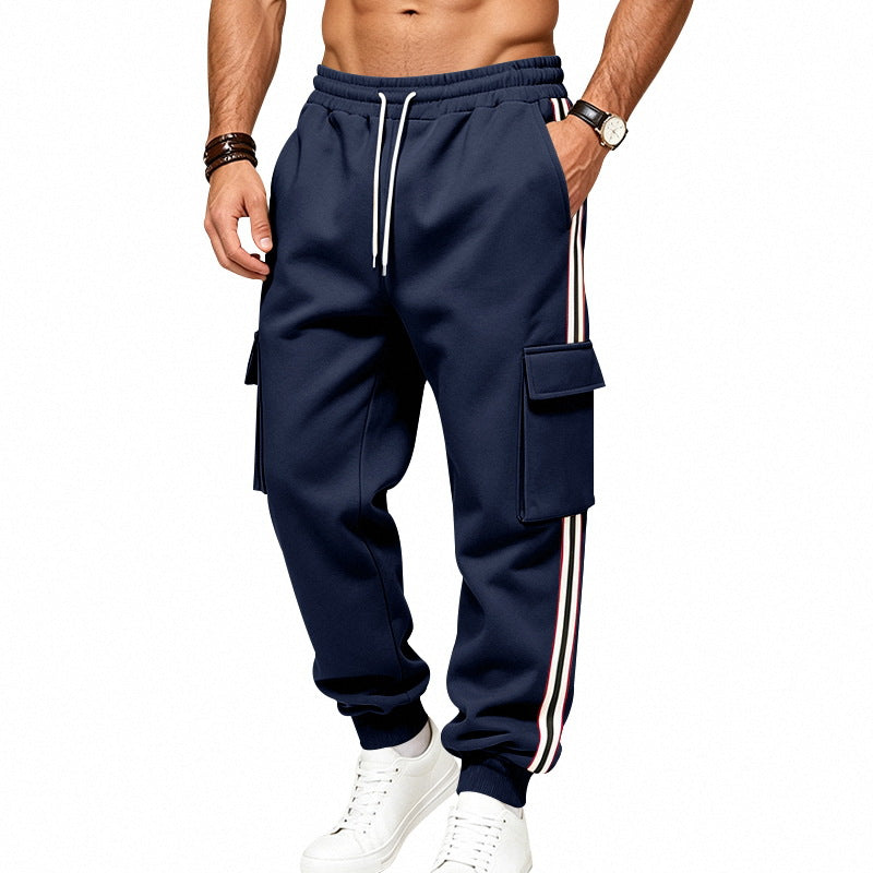 Herren Cargo-Jogginghose mit Cargo-Taschen und seitlichen Kontraststreifen Drune