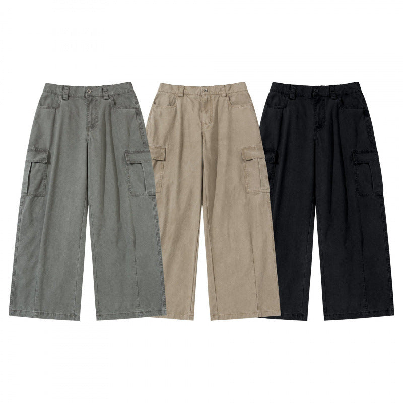 Damen Weite Cargo-Culotte-Hose aus Baumwollmix mit großen aufgesetzten Pattentaschen Drune