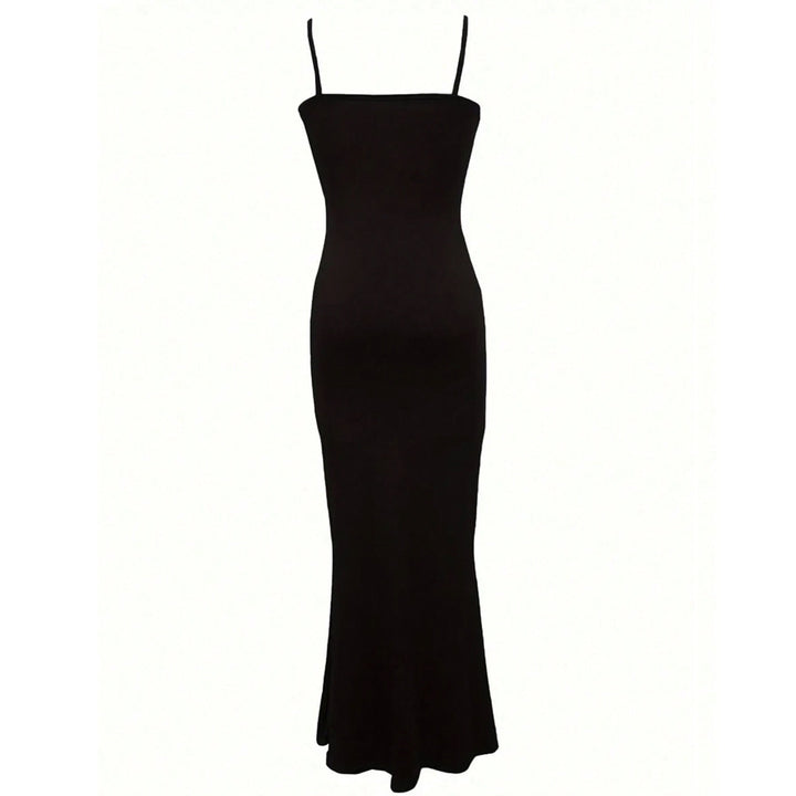 Damen elegantes Maxikleid mit schmalen Spaghettiträgern und fließendem Schnitt Drune