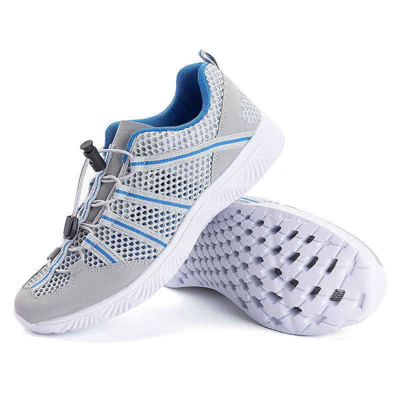 Damen nan atmungsaktiver Netzstoff-Sneaker mit Kordelzugverschluss, ultraleichter EVA-Flexsohle und gepolstertem Fersenkragen Drune