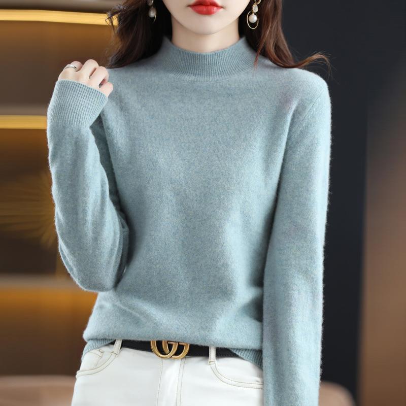 Damen Ultraleichter Mockneck-Feinstrickpullover in Kaschmir‑Optik Drune