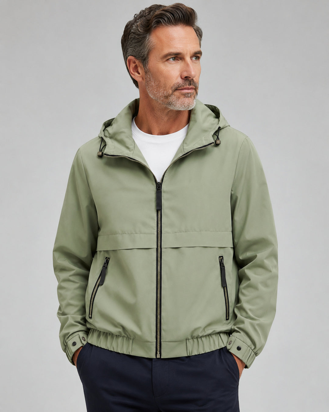 Herren Leichte Freizeitjacke mit verstellbarem Kapuze Drune