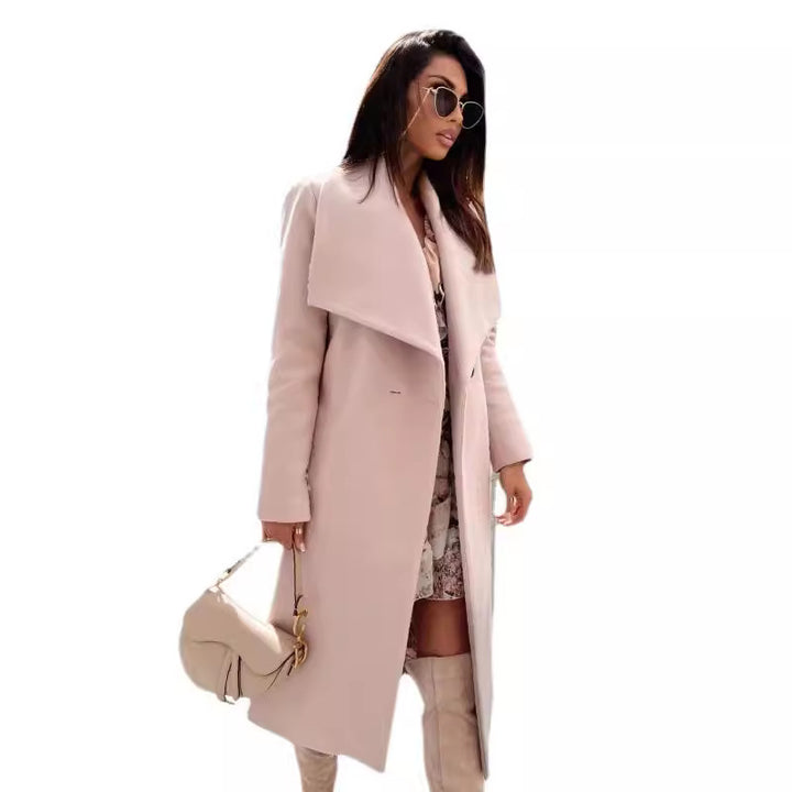 Damen eleganter Trenchcoat mit Gürtel und hochwertiger Verarbeitung Drune