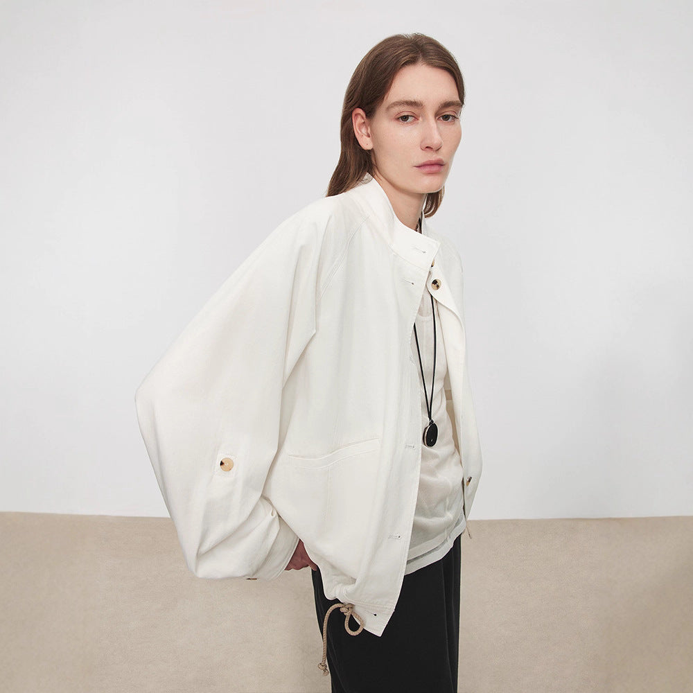 Damen Übergangsjacke mit Kapuze und verstellbarem Bund Drune