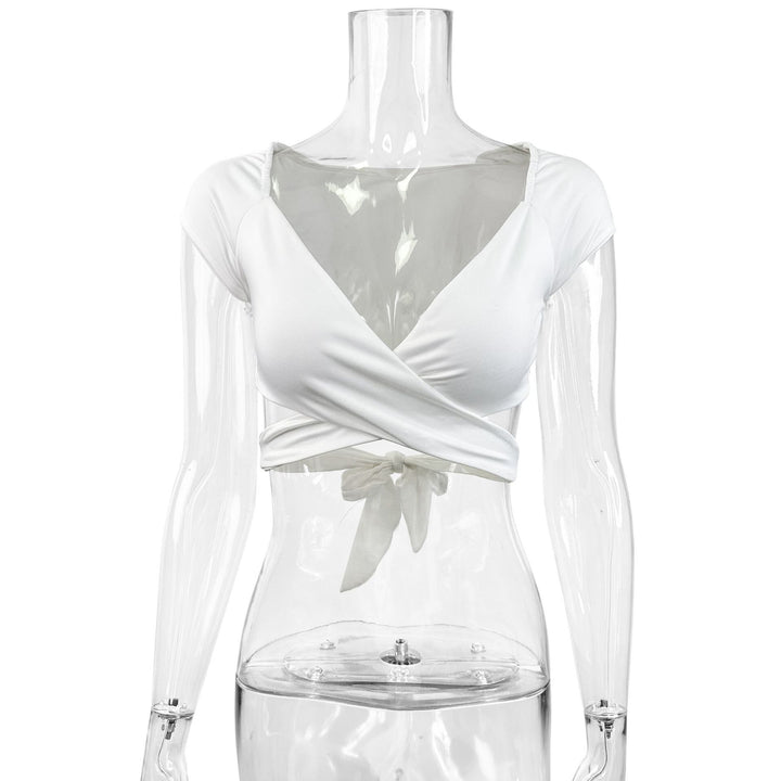 Damen Crop-Top mit elegantem Wickeldesign Drune