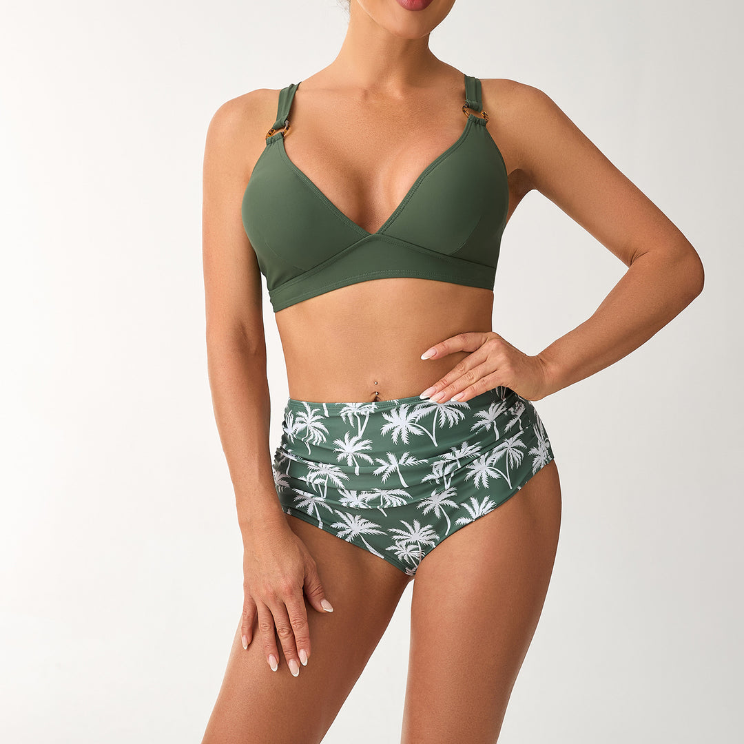 Damen Bikini-Set mit modischem Hochbund und elegantem Trägersystem Drune