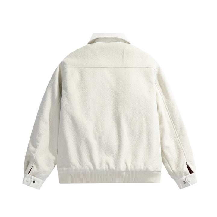 Herren Teddy-Fleece-Boxy-Jacke mit Hemdkragen, durchgehendem Metallreißverschluss & geripptem Saum Drune