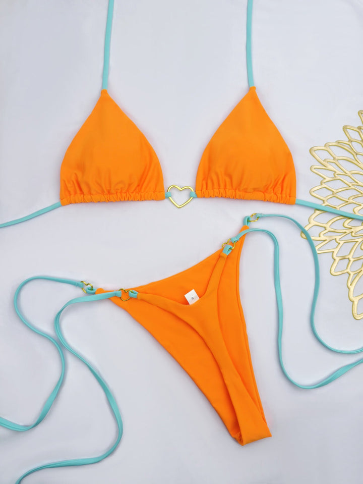 Damen Bikini-Set mit herzförmigem Detail und verstellbaren Trägern Drune