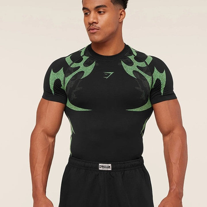 Herren nan nahtloses formgebendes Funktionsshirt mit Kompressionseffekt und ergonomischen Muskelzonen Drune