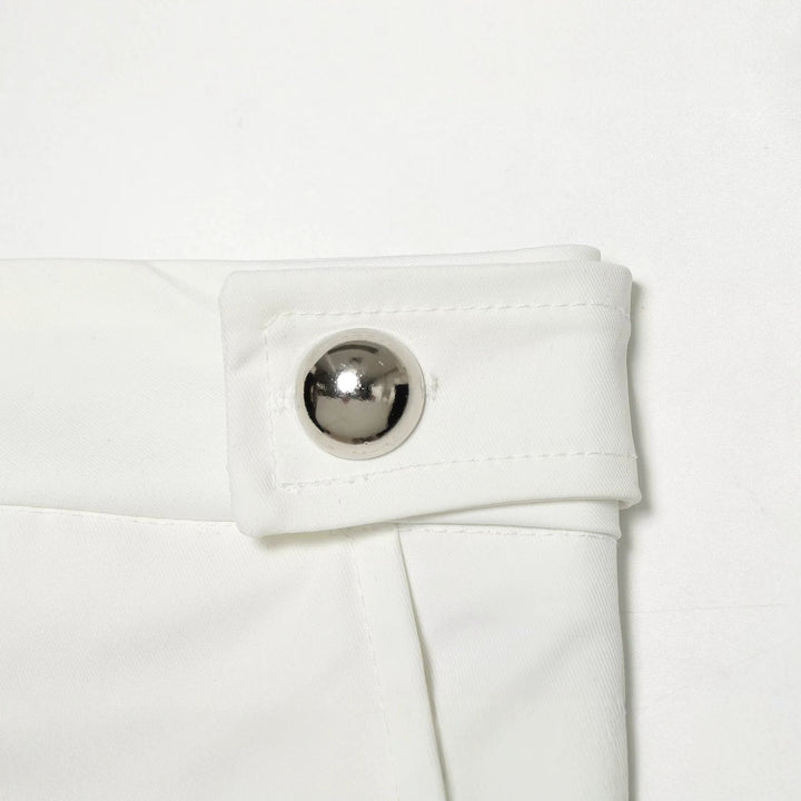 Damen Hochgeschnittene weite Hose mit sichtbarer Knopfleiste und Bundriegel Drune