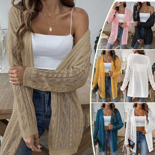 Damen leichte Strickjacke im eleganten Lochmuster Drune