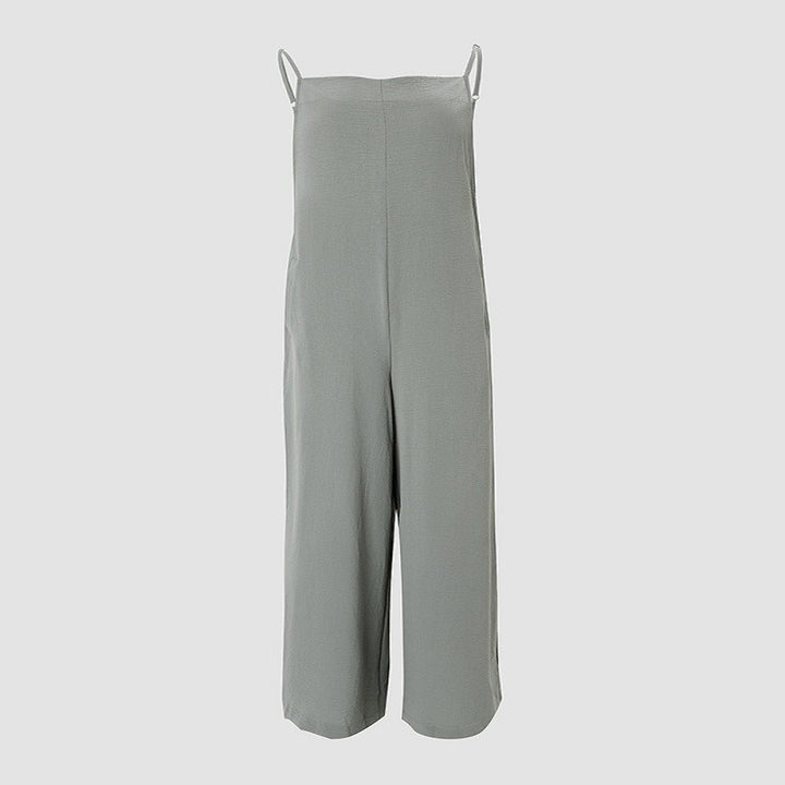 Damen Lässiger Jumpsuit mit weitem Bein und praktischen Taschen Drune