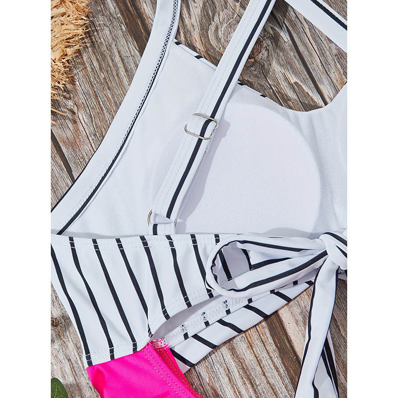 Damen Einteiliger Badeanzug mit elegantem Wickelschnitt Drune