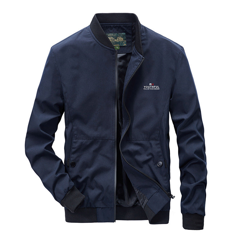 Herren Leichter Bomberblouson im urban-minimalistischen Stil mit Rippbündchen und Reißverschluss Drune