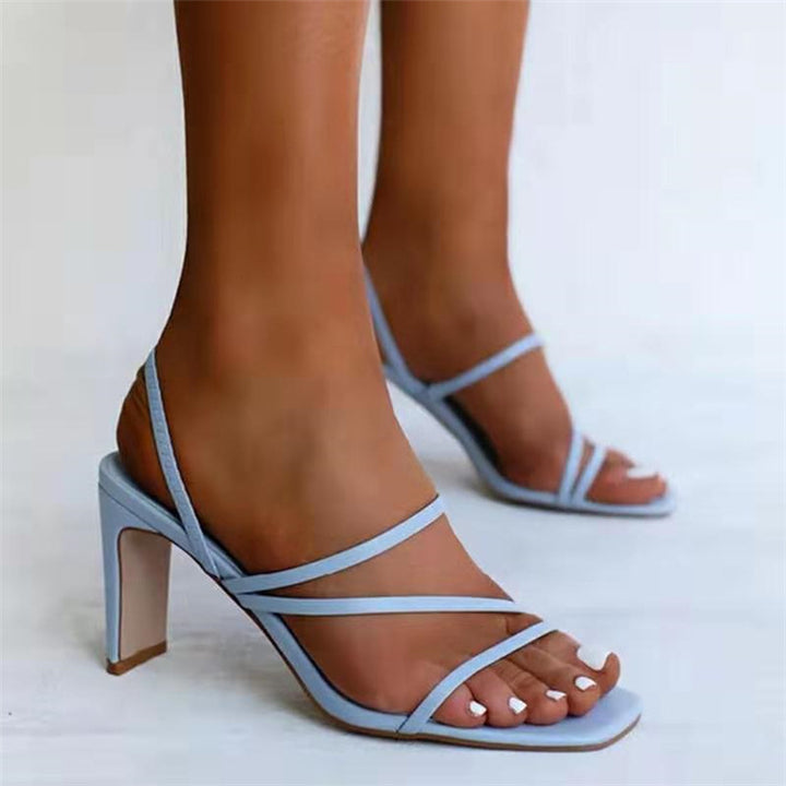Damen elegante Sandalen mit verstellbarem Riemendesign und komfortablem Blockabsatz Drune